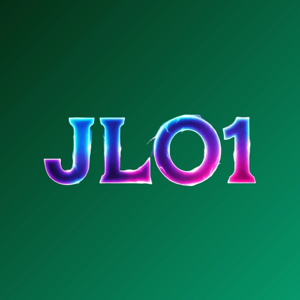 Colorful JLO1 gaming logo featuring extra bold block letters with electric blue, purple, and pink neon gradients and dynamic glowing effects on a transparent background, designed as a wide horizontal rectangular wordmark for a website header.